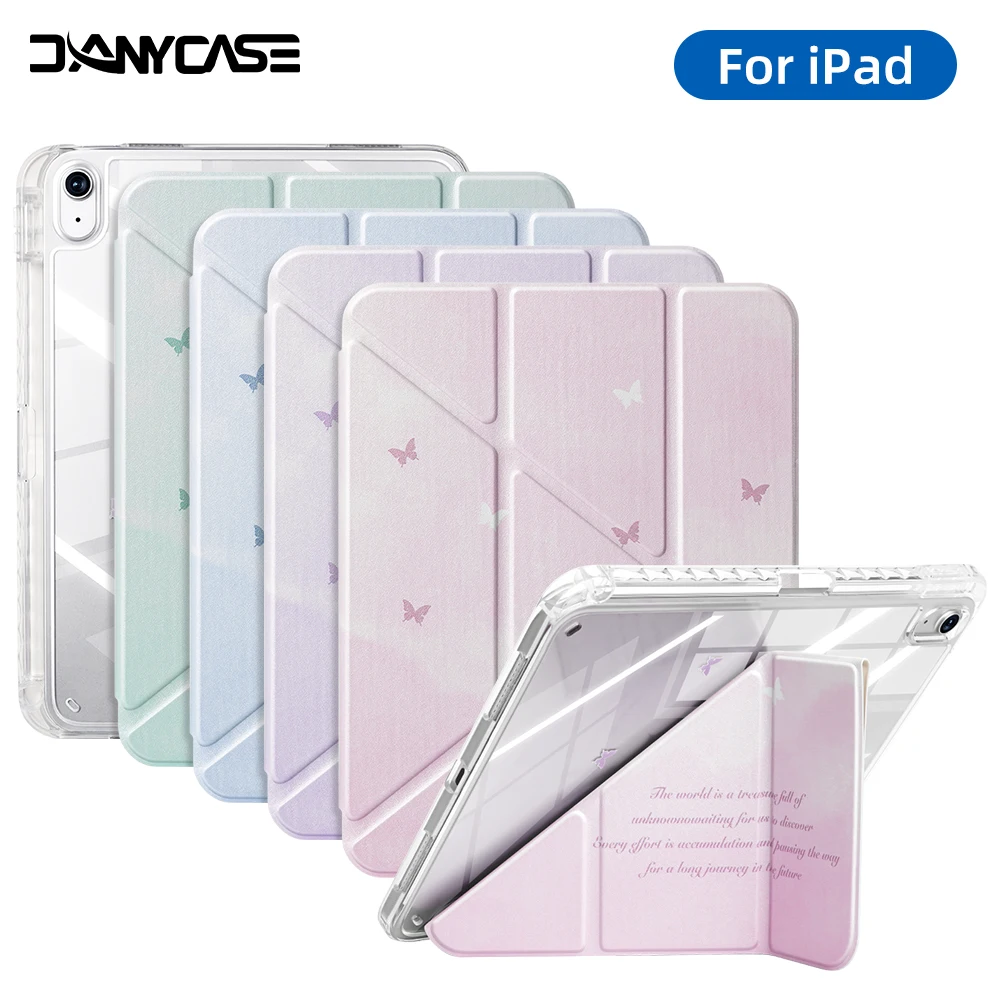 

Чехол для планшетов iPad 10-го, 11-го поколений, A16, Air 11 M4, M2, M3, Air 4/5, 10.9, Pro 11, 13, 12.9 с держателем для Apple Pencil