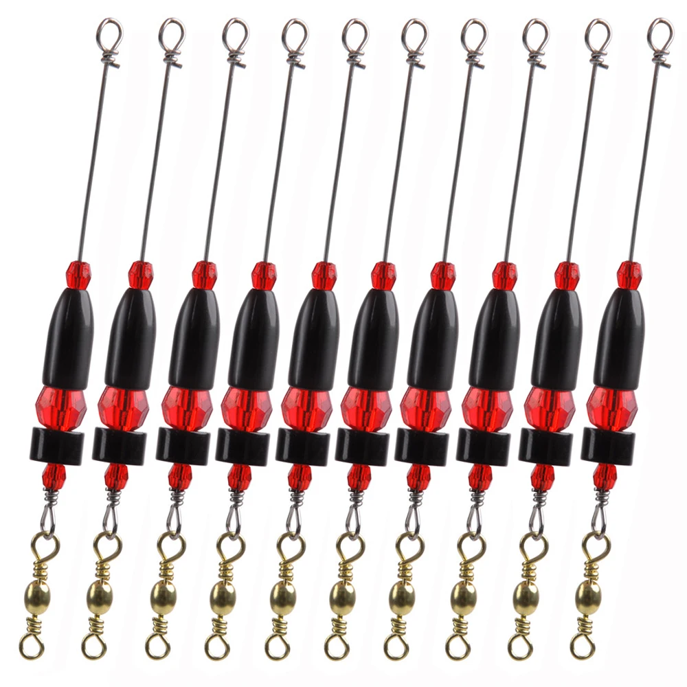 10Pcs Carolina Ready Rigs Pre Rigged Texas Weight Brass Fishing Weights for Bass Trout Pike Worm jig hooks Fishing leader Tackle