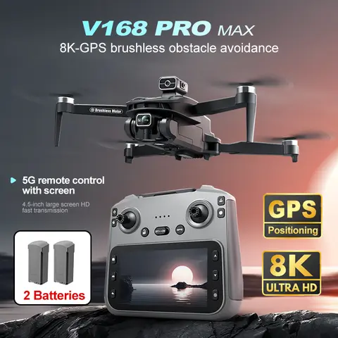 V168 Max Mini Drone Screen Ccontrol 8K HD Dual Cameras Remote 5G WIFI FPV Remote Control Portable Obstacle Avoidance Drone 10 best sales v168 - №5