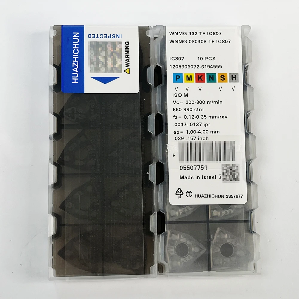

HUAZHICHUN 10pcs WNMG 080404-TF IC907 lathe tools carbide inserts External Turning Tool turning insert CNC Cutting tools insert