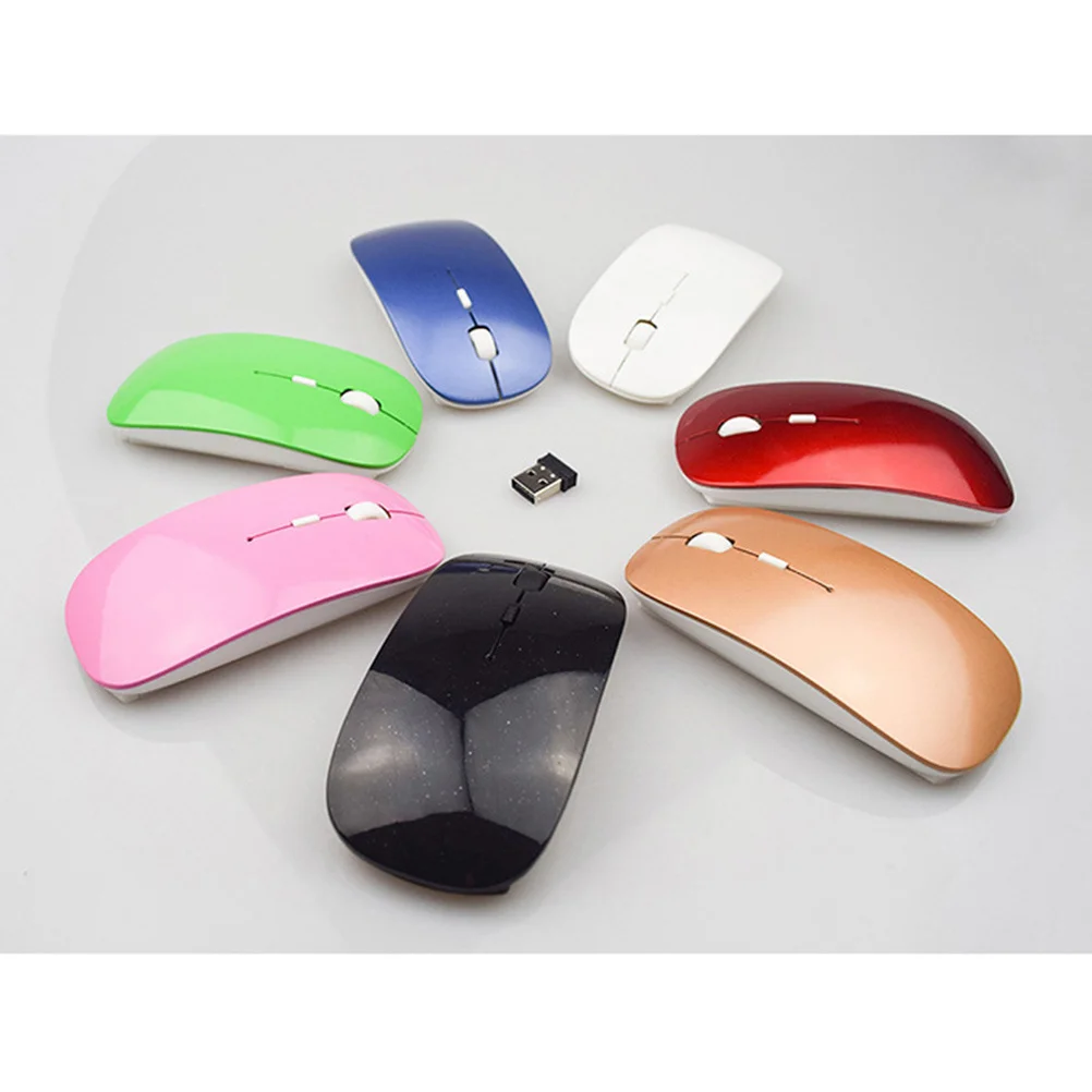 

Wireless Mouse 2.4G Ultra-Thin Mini Cordless Mouse For Pc Laptop Notebook Office Home Travel Use Gold
