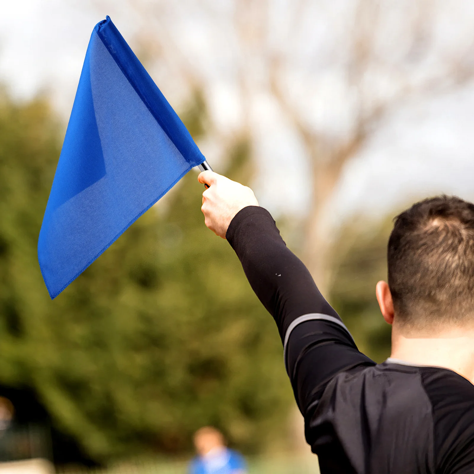 

4pcs Commanding Referee Flags Stainless Steel Handle Hand Signal Flag For Racing Fan Cheering Competition Traffic Multi-Purpose