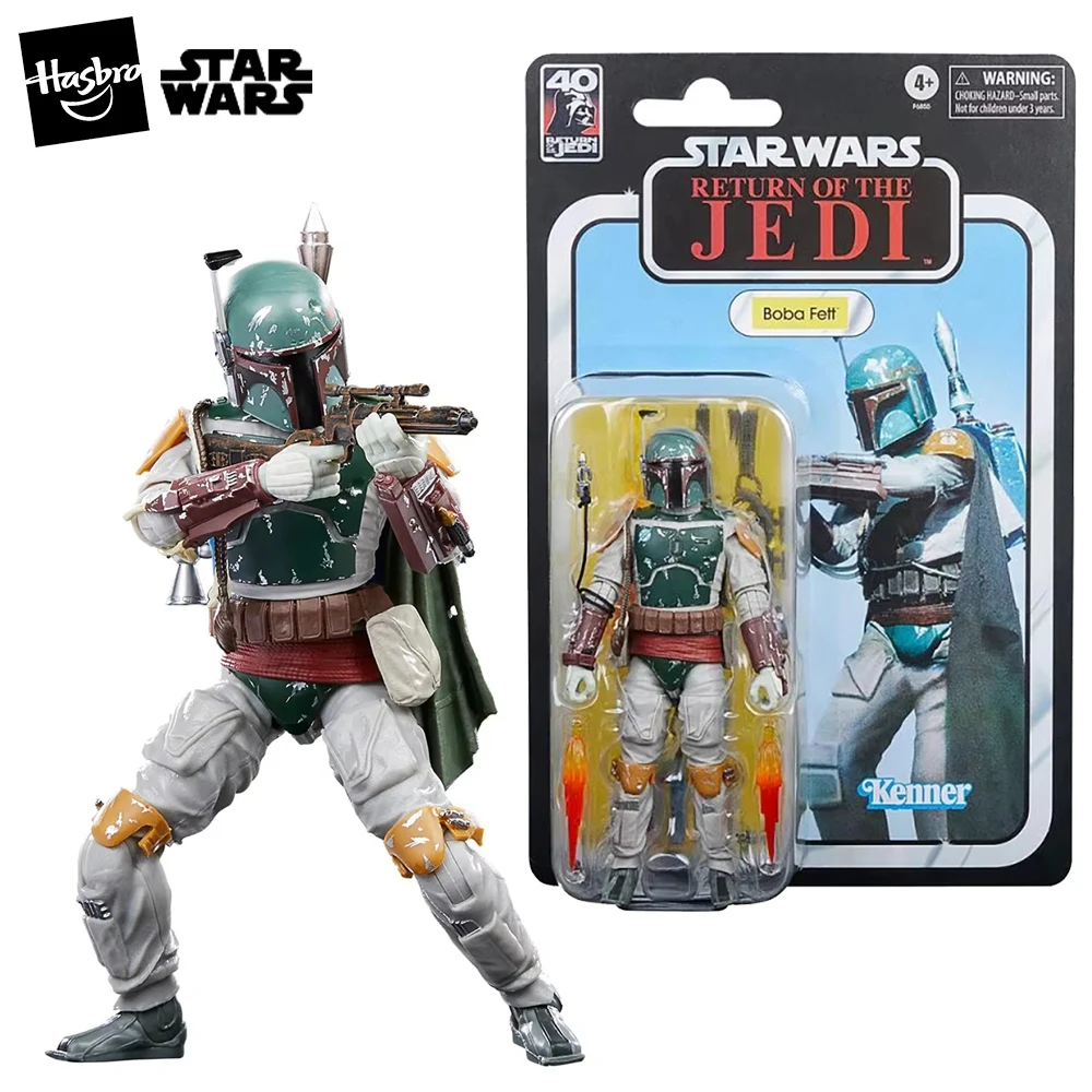 In-Stock Hasbro Star Wars The Black Series Boba Fett (Return of the Jedi 40th Anniversary) 15cm Retro Action Figure Model Toys