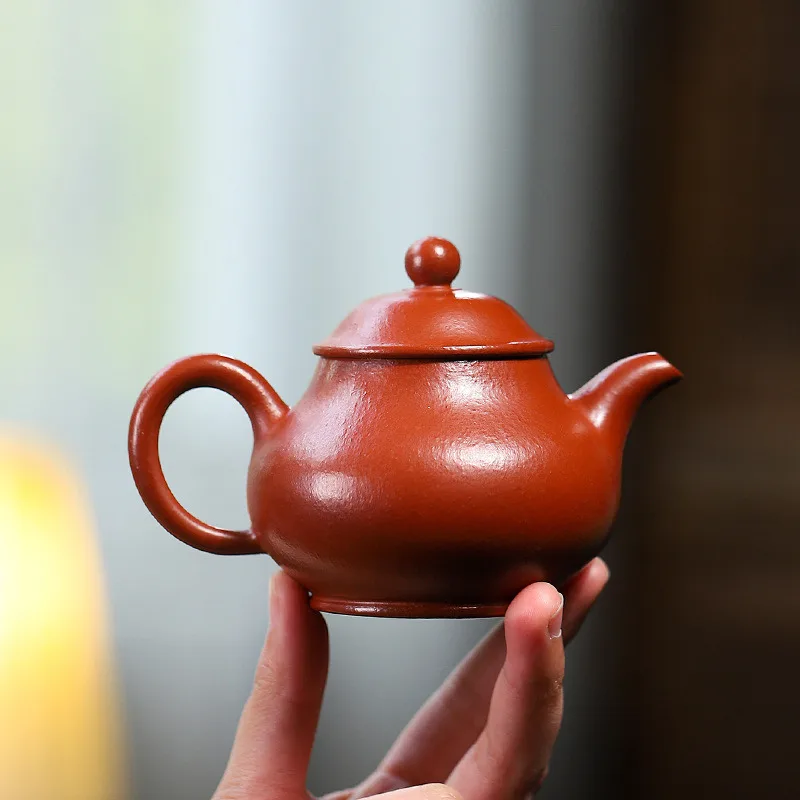 Yixing Purple Sand Pot Pure Handmade Raw Ore Coarse Sand Wrinkle Skin Mud Chaoshan Kung Fu Teapot Small Capacity Pan Pot