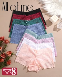 8Pcs/Set Women's Sexy Lace Panties for Women With Floral Edges Seduction Seamless Briefs Exquisite Underwear Comfort Underpants