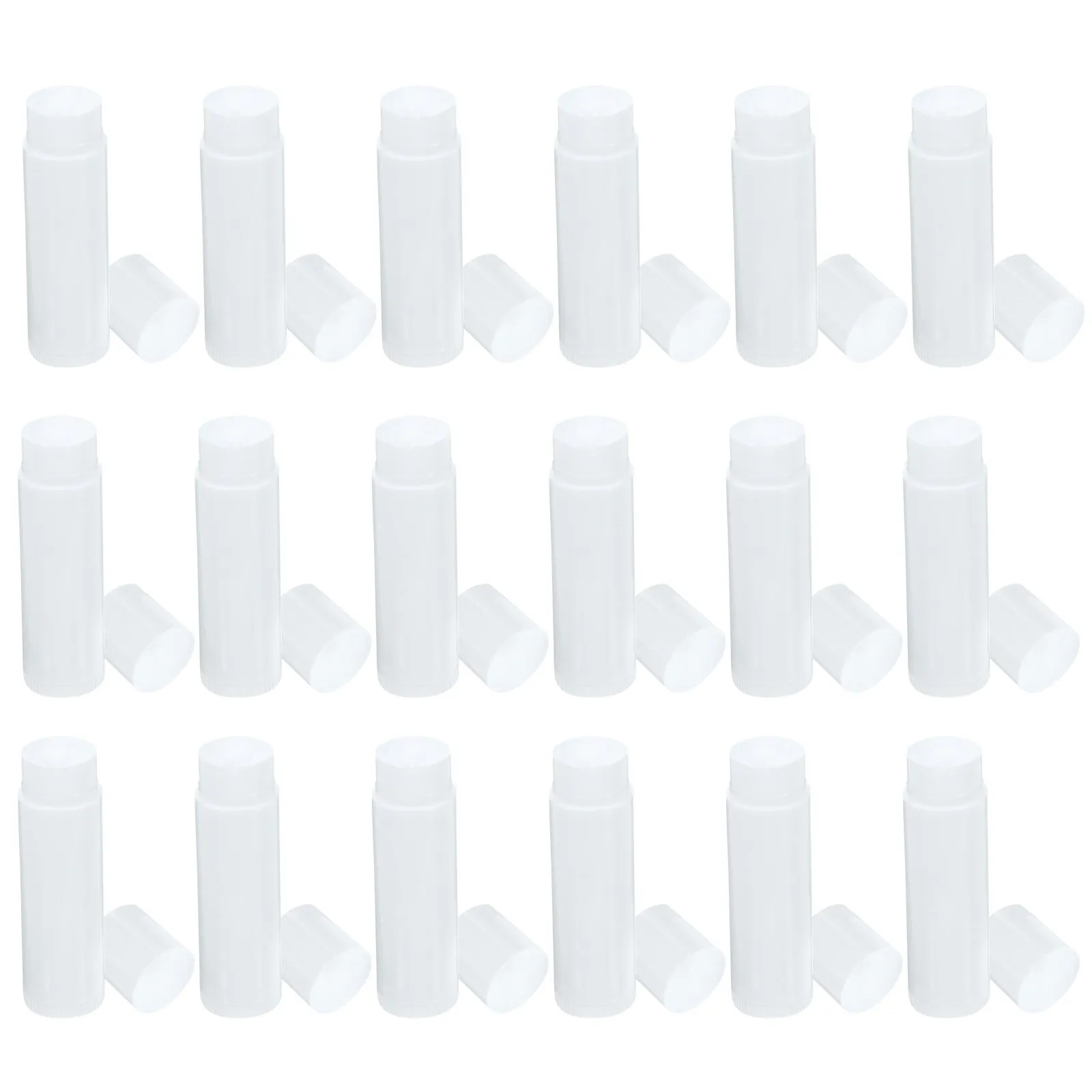 50Pcs Lip Balm Containers Reusable 4G Empty Tubes with Push Up Wheel for DIY Lip Products Transparent White Caps