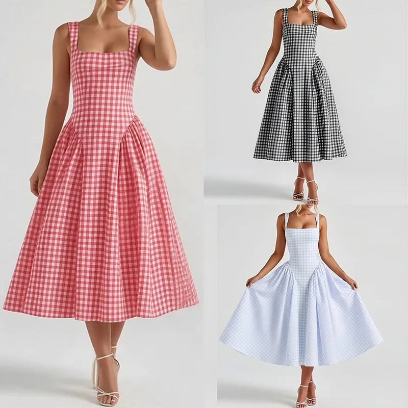 2026 Summer Women Floral Print Square Neck Bodycon Dress Dresses Matching Set