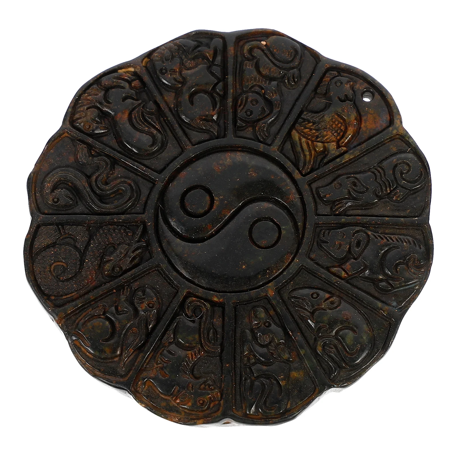 1Pcs Ink Stone Zodiac Design Paper Weight for Office Desk Decor Calligraphy Tool Craft Ornament Students Gift Retro Art