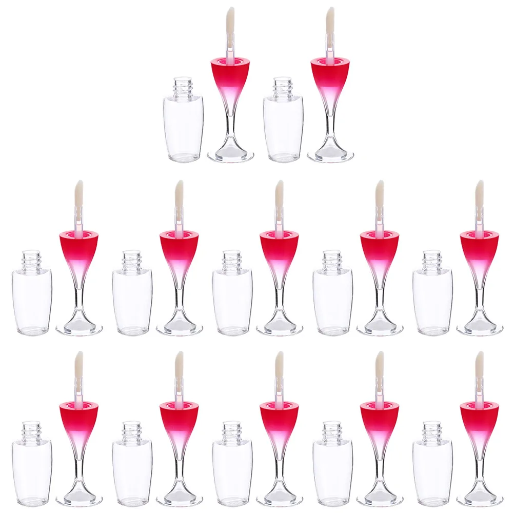 

24pcs Reusable Glass Lip Gloss Tubes Clear Plastic Empty Bottles Refillable DIY Containers for Travel Daily Use