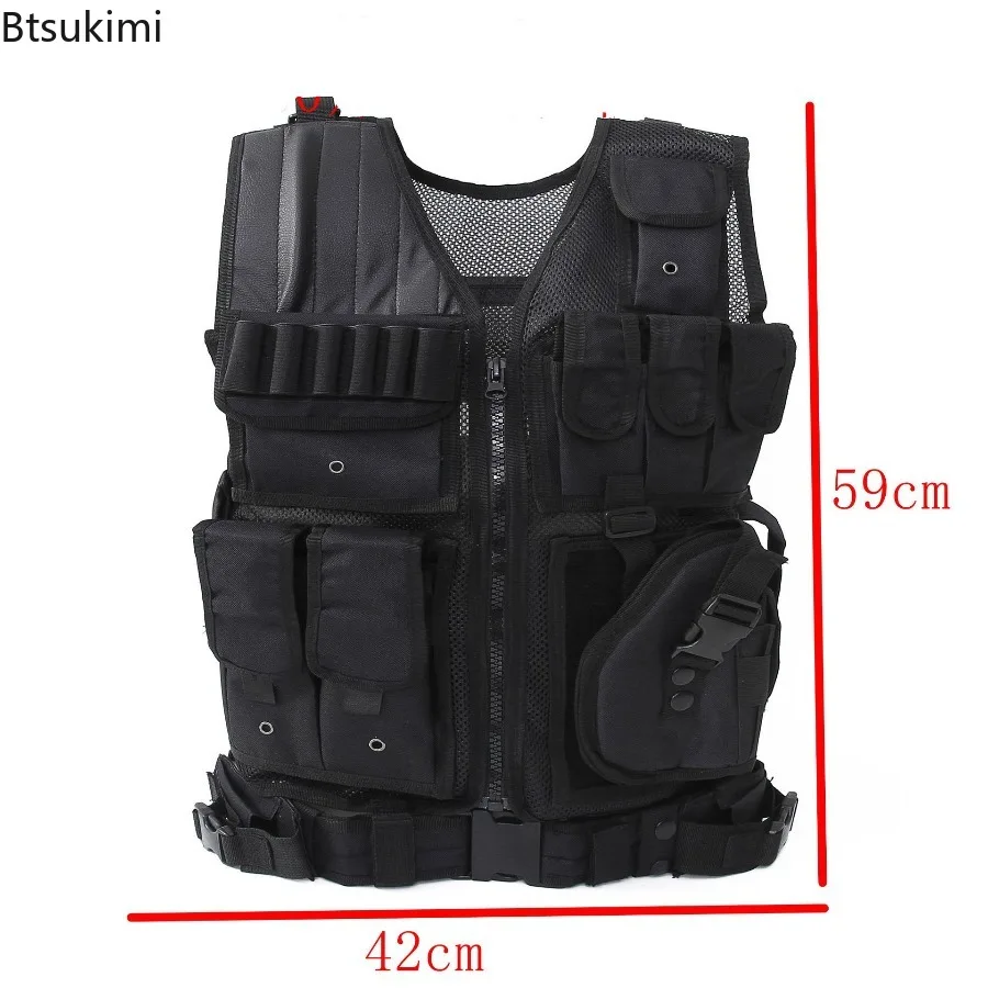 Multi-Pocket Swat Army Tactical Vest Jungle Combat Body Armor Vests Security Hunting Outdoor CS Game Airsoft Training Jackets