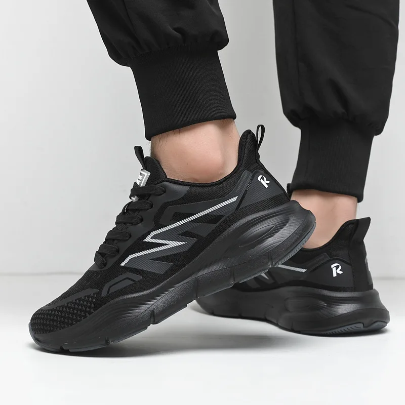 

Spring 2026 Men's Spor Me Casual oes Breathable Soft Bot Comfortable All Bla Work Commute Rubber Outsole oes