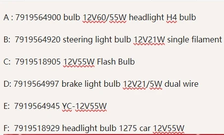 Рисунок 6 - Лампа 7919564900 12V60/55W 7919564920