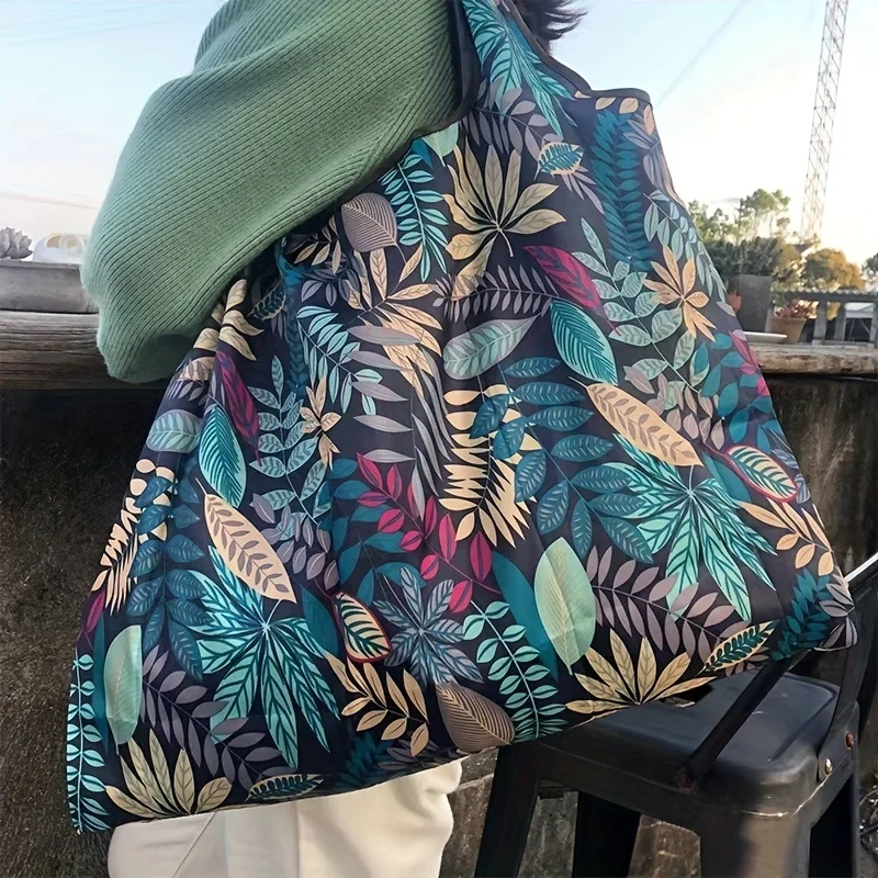 1pc cloth folding shopping bag - Thick large-sized hand-held storage bag for supermarket shopping, large capacity shopping bag
