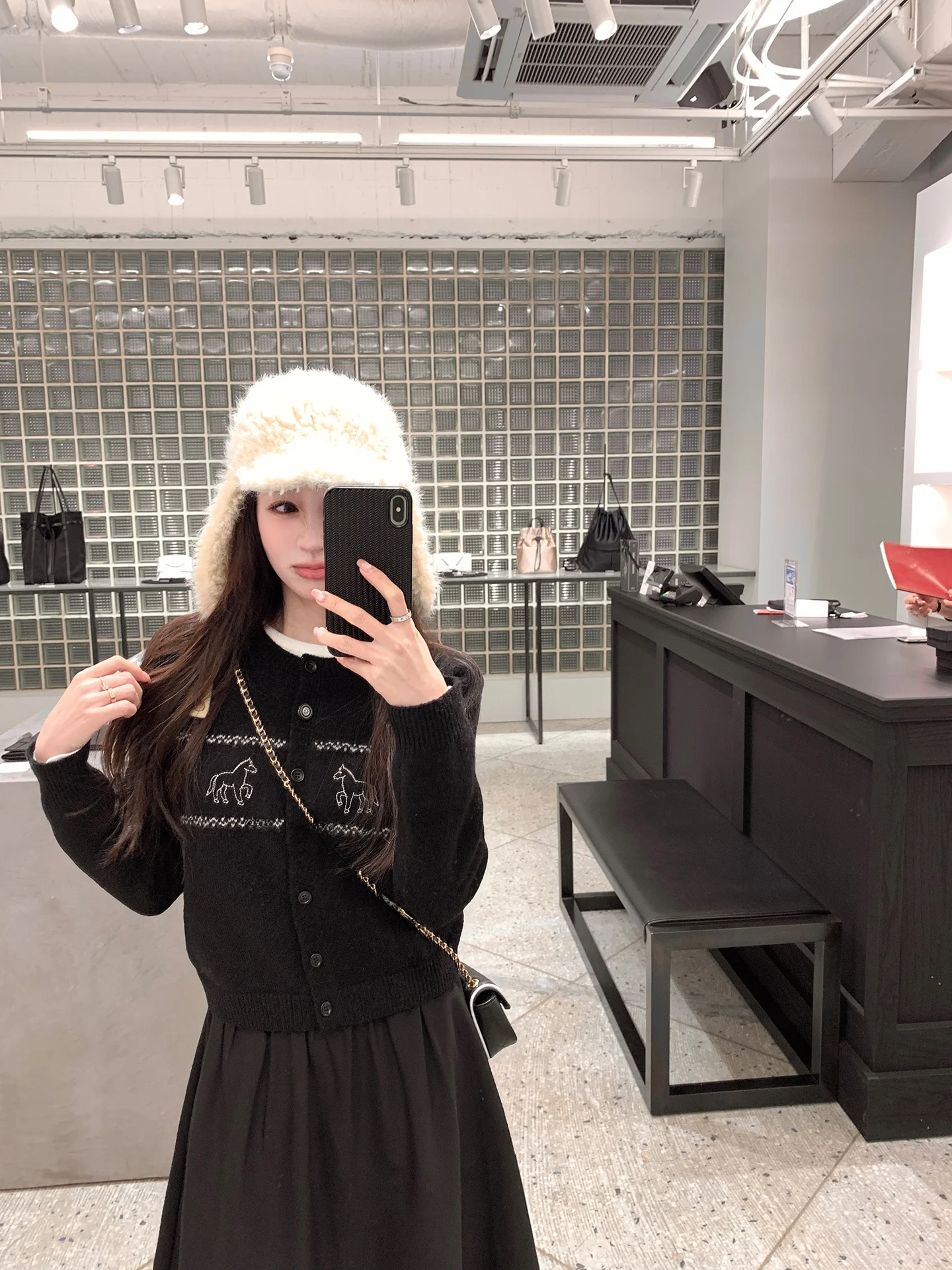 

Женский вязаный кардиган YANUOYU Lazy Sle с вышивкой «Снежинка», удлиненный, из смесового полиэстера