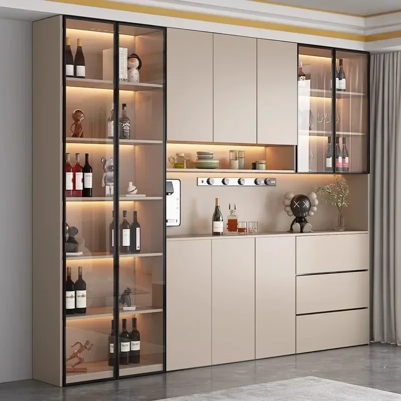 Luxury Wooden Wine Cabinet Display With Glass Door Wine Cabinet Gabinete Gamer Armarios Para Sala De Estar Bar Furniture Club