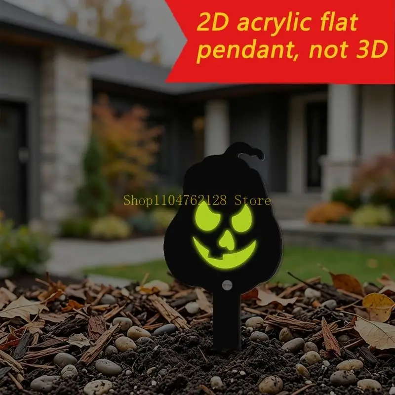Fall Carved Face Yard Stake with Light Ready Insert for Lawn Porch Accent best sale