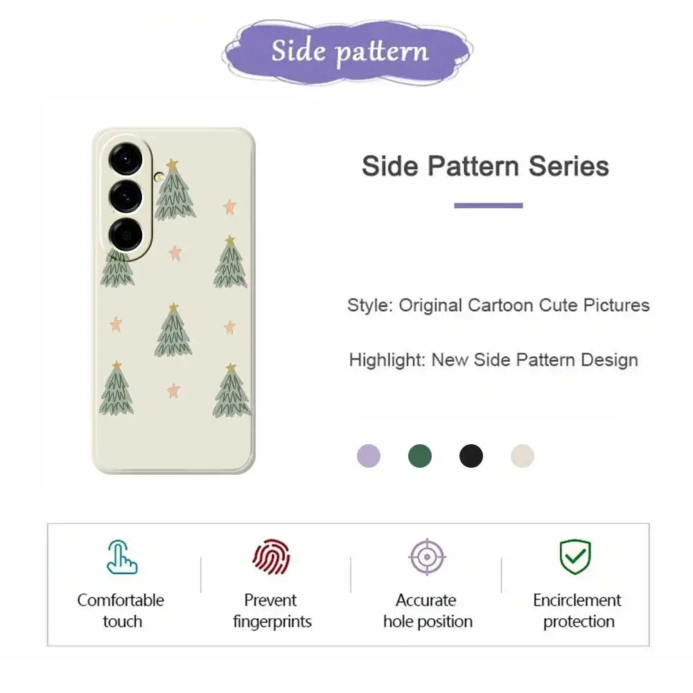 Чехол для телефона с узором рождественской елки для Samsung Galaxy S25 S24 S23 S22 S21 S20 Ultra Plus S10Plus S24FE S23FE S22FE Soft Cover