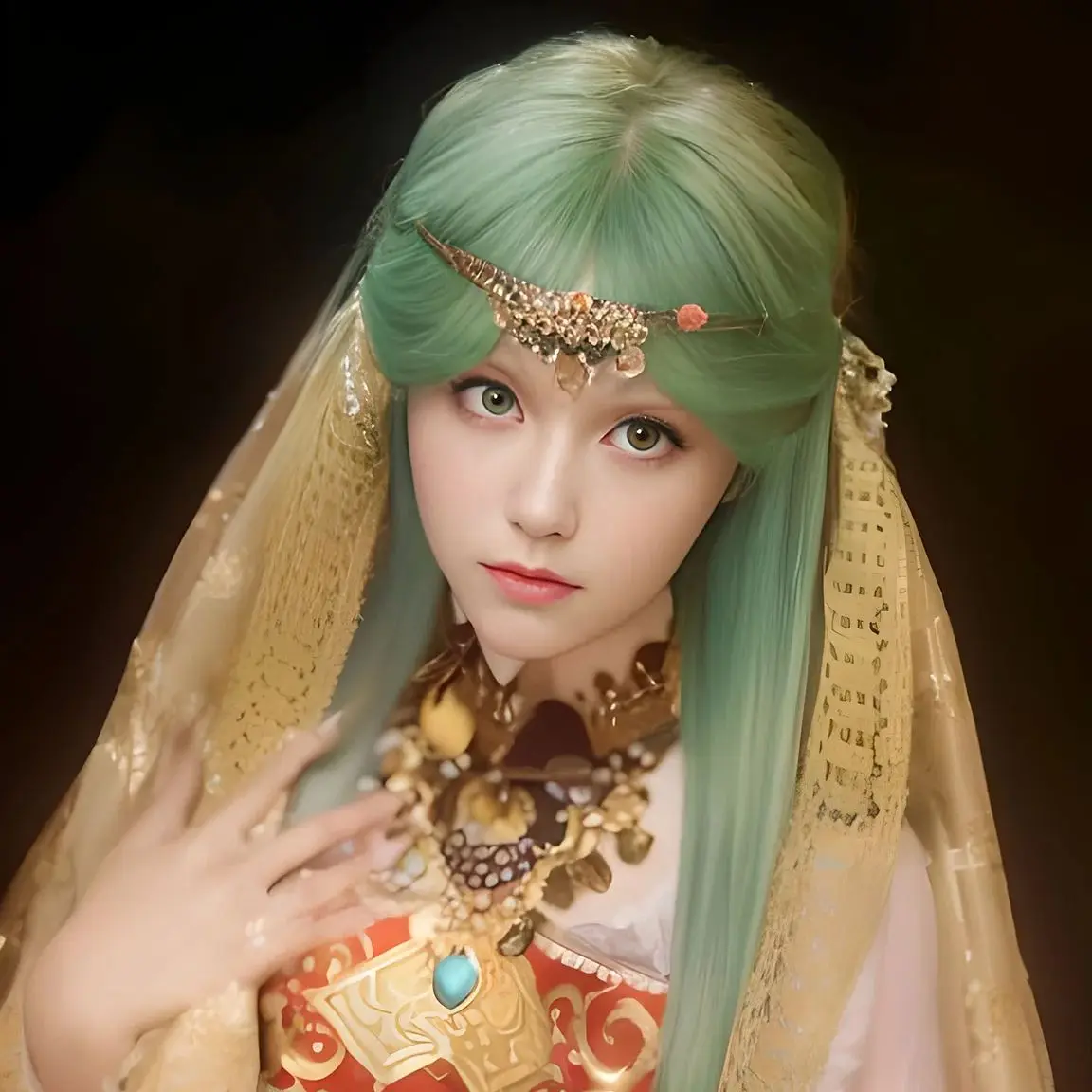 

Game of Sultans L afg Косплей Парик Травяно-зеленый длинные волосы Синтетический парик + шапочка для парика Парик для вечеринки на Хэллоуин