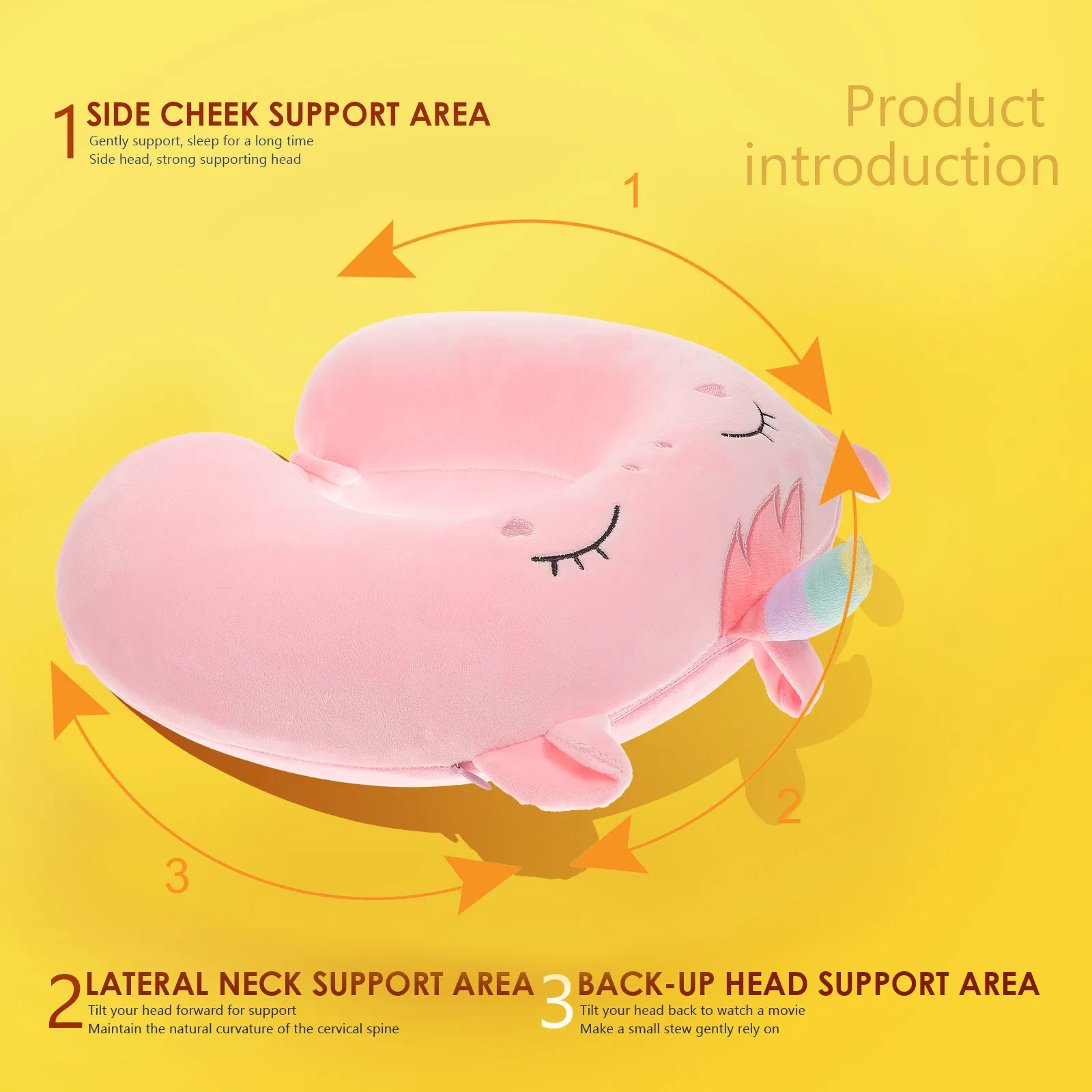 1Pcs U-Shaped Neck Pillow Cartoon Animal Design Moderate Size Neck Support Cushion for Travel Home Decoration Comfortable Soft