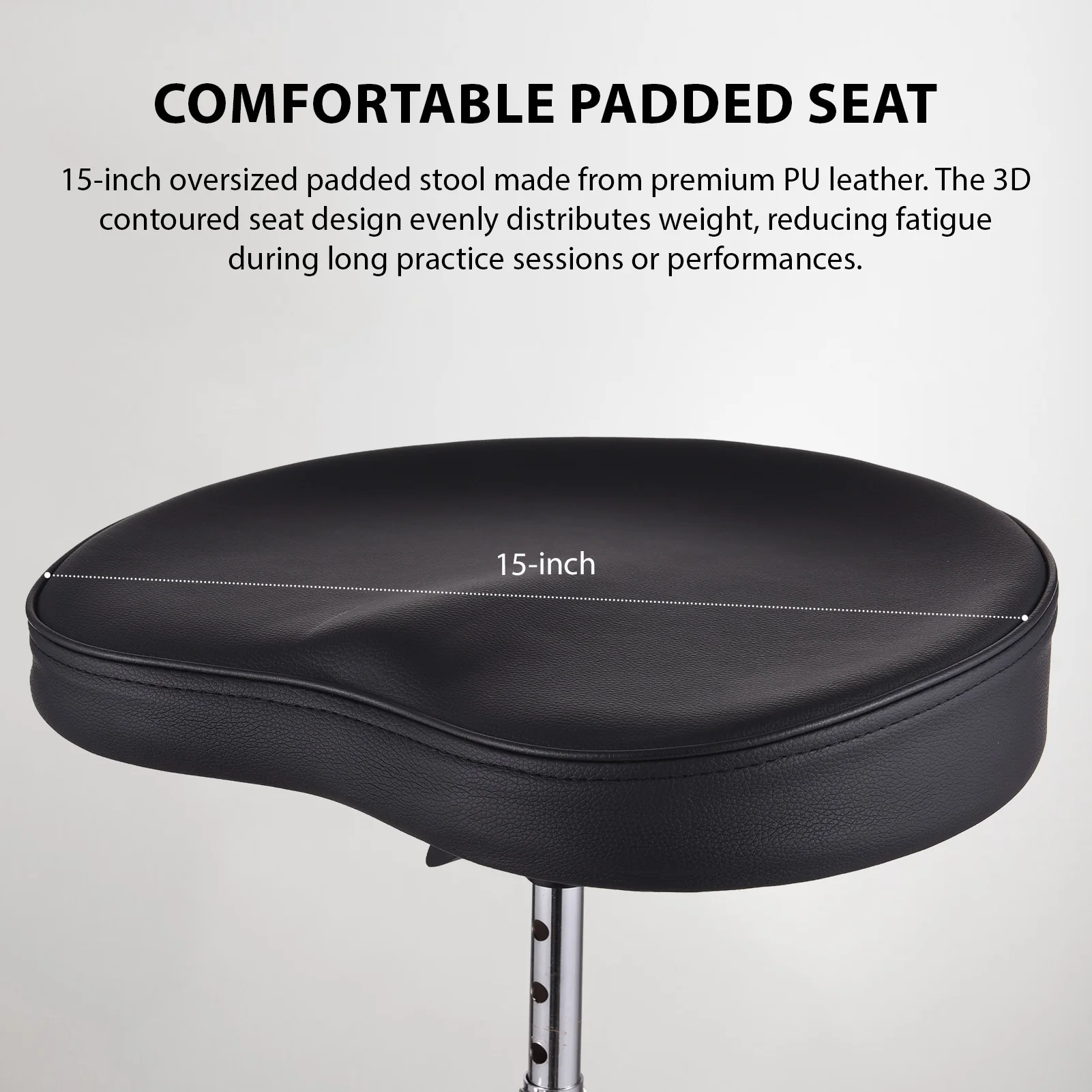 Drum Throne Seat Universal Padded Drum Rotatable Adjustable Drum Chair Non-Slip Feet with Drumsticks for Percussion Drummers