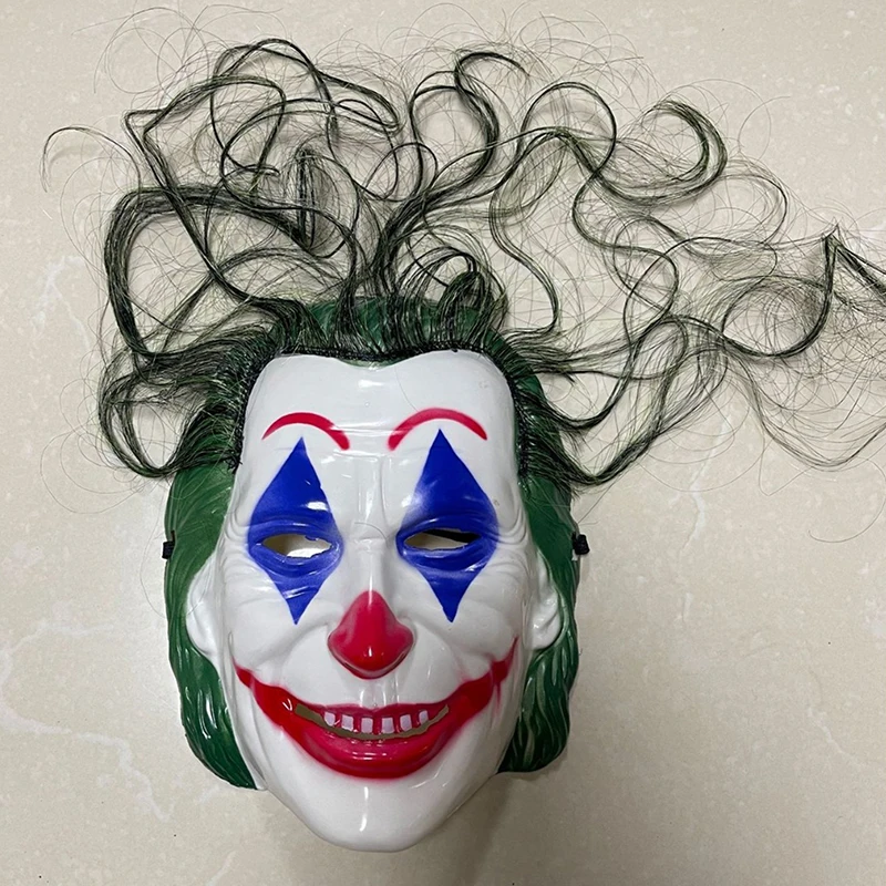 Máscara de Joker de Halloween, accesorios de fiesta de disfraces de payaso, cara completa, decoración de Terror divertida, accesorios de disfraces