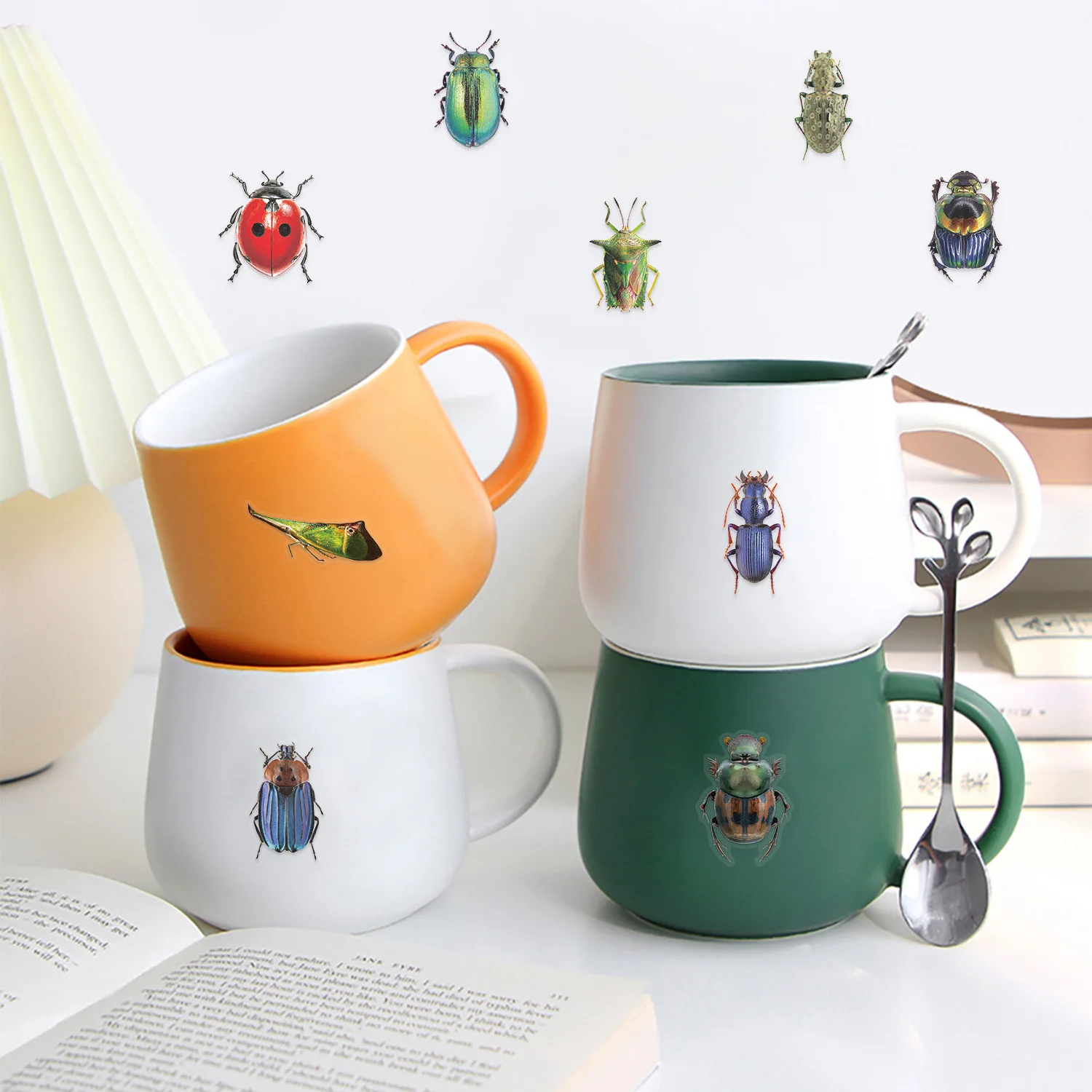 50Pcs Cartoon Insect Sticker Pack For Teenage Kids Students, Phone Laptop Guitar Notebook Diary Album Luggage Waterproof Sticker