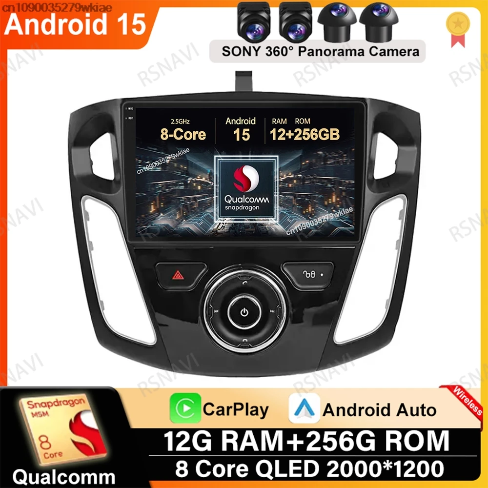 

Android 15 For Ford Focus 3 Mk 3 2011 2012 2013 2014 2015-2019 GPS Wireless Carplay Auto 4G LTE BT DSP DVD 5G WIFI Multimedia