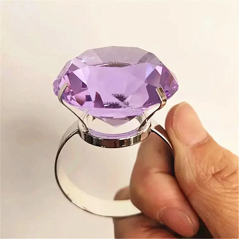 crystal large 30mm ring Wedding decoration romantic proposal marriage props send his girlfriend friends souvenirs birthday gifts