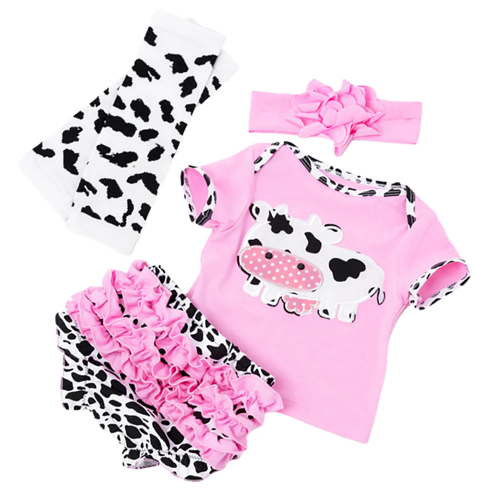 4Pcs Baby Girls Clothes For Toddler Girl Clothing Set Cotton Reborn Outfit 20-22 Inch Newborn Handmade Comfortable
