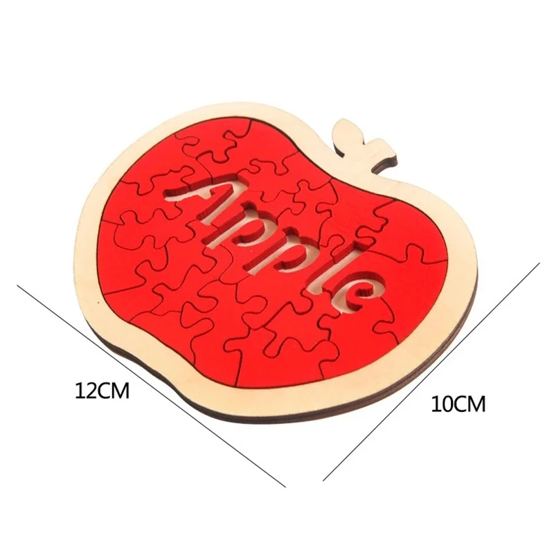 Apple Jigsaw Puzzle Irregular Wooden Tangram Quebra Cabeça Rompecabezas Montessori Kids Educational Toys Juguetes Y Aficiones