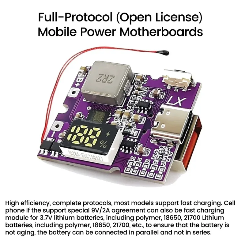 22.5W Lithium Battery Charging Protection Board DIY Mobile Power Main Board Bidirectional Power Bank Fast Charging PD3.0/PD2.0