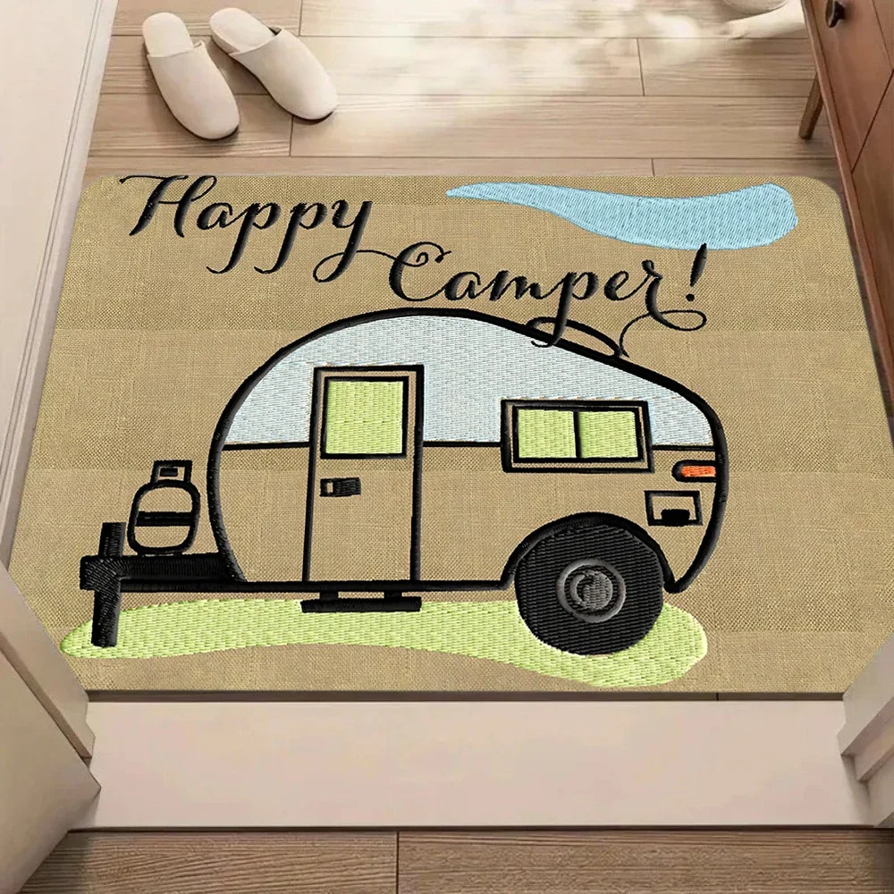 

Camping Style Carpet Mat Rug Camper Trailer Pattern Home Decoration Living Room Bedroom Floor Decor Floor Mat Welcome Mat