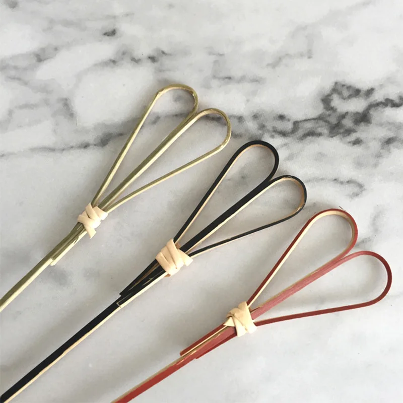 100 قطعة 12 سنتيمتر قطع على شكل سلسلة يتوهم الإبداعية الخيزران علامة الفاكهة سيخ كوكتيل شوكة الفاكهة الخشب فاتح للشهية المسواك الفاكهة