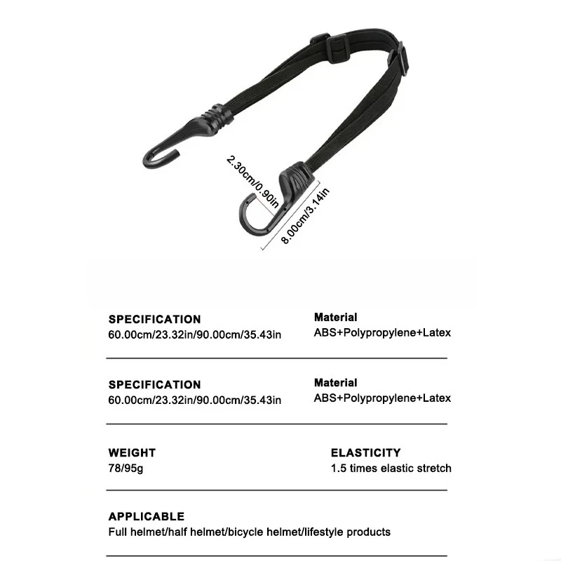 دراجة نارية المقعد الخلفي خوذة شرائط حبل مرن دراجة نارية خوذة حزام ثابت تعديل إصلاح حبل السلع حزام 60 سنتيمتر/90 سنتيمتر #6