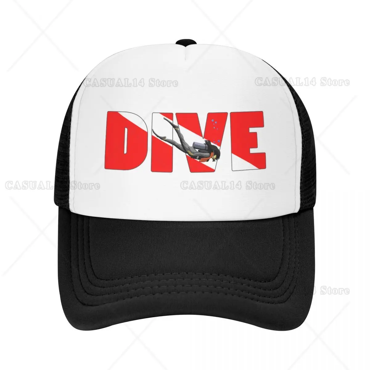 

Classic Scuba Dive Flag and Diver Baseball Cap Women Men Adjustable Diving Lover Trucker Hat Sports Snapback Hats