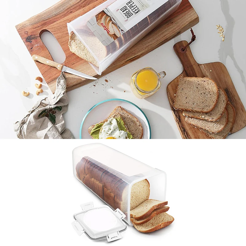 Bread Loaf Container Clear Airtight Bread Box With Lid Sandwich Bread Holder For Homemade Bread Tall Bread Saver For Kitchen