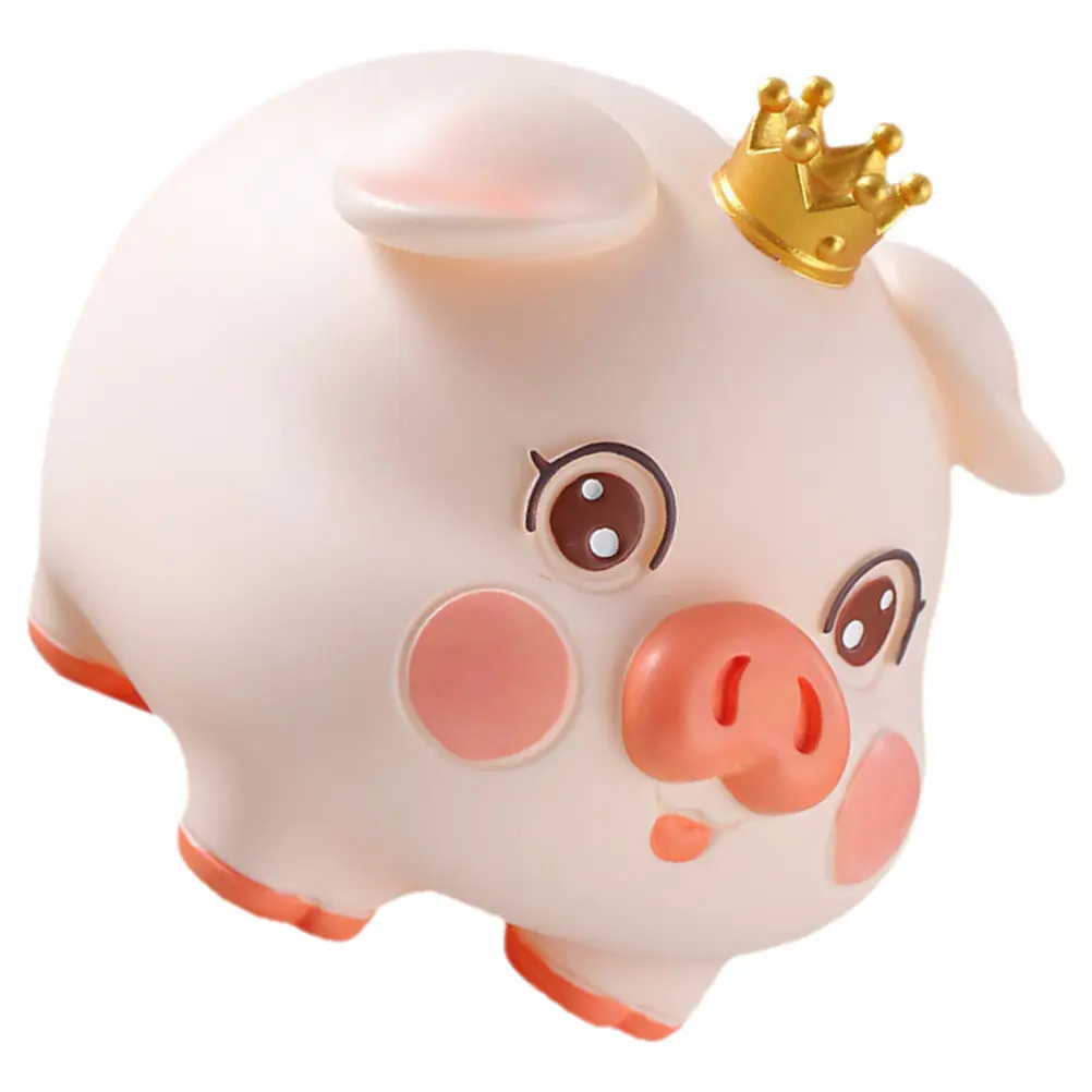 

Piggy Bank Children Creative Pig Shaped Vinyl Coin Box Decorative Cartoon Money Pot for Home Decoration Piggy Bank