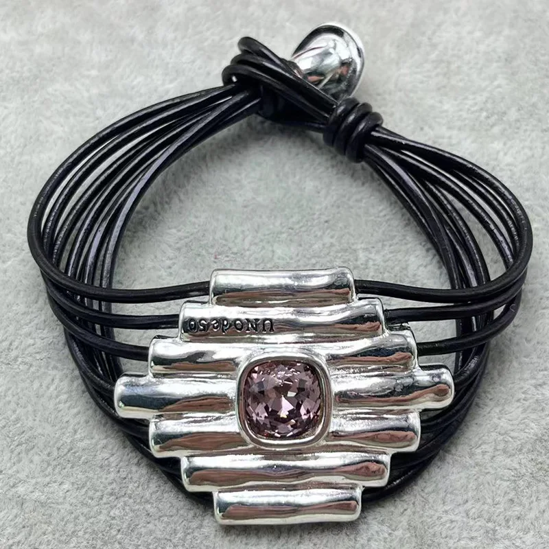 

2024 Pop New Spain Hot selling creative design leather rope bracelet women's holiday jewelry high quality gift