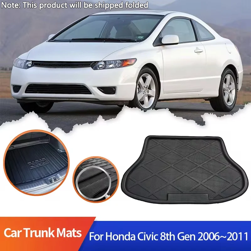 

Car Trunk Mats for Honda Civic 8th Gen Sedan FA FD FG 2006~2011 Waterproof Boot Cargo Liner Tray Trunk Luggage Floor Carpet Pad