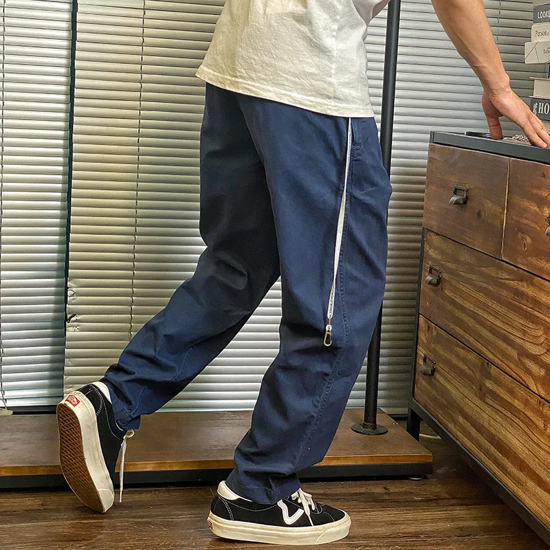 

Retro Washed Pure Cotton Casual Pants Cityboy Workwear Trousers Tapered Longs Outdoor Trekking Hiking Camping Sports Cargo Labor