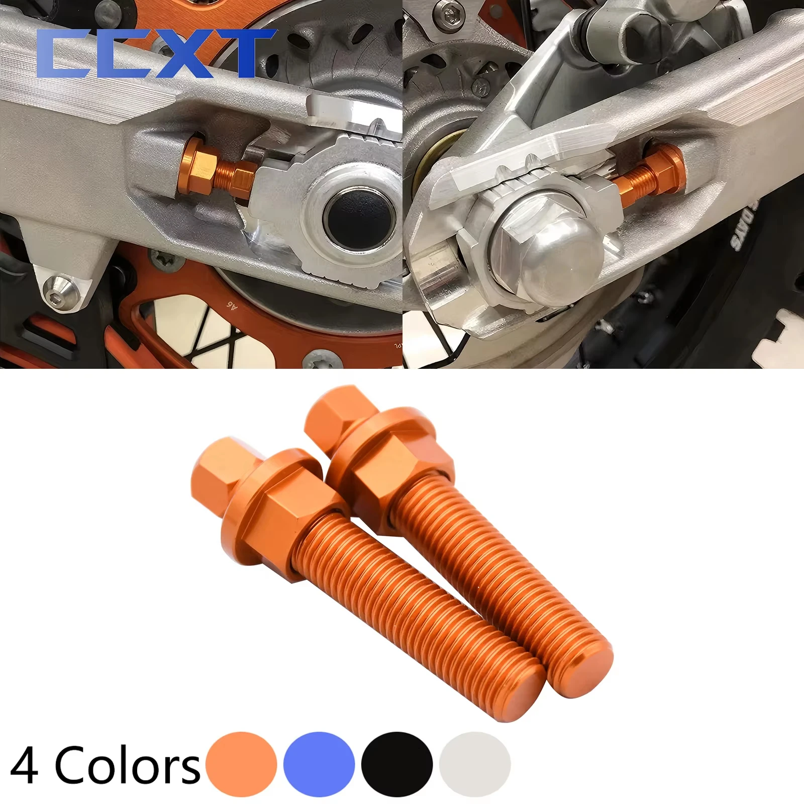 

For KTM EXC 300 TPI EXC EXC-F XC XCF SX SXF XCW 125 250 300 350 400 450 500 2007-2023 M10 Rear Axle Blocks Chain Adjuster Bolt