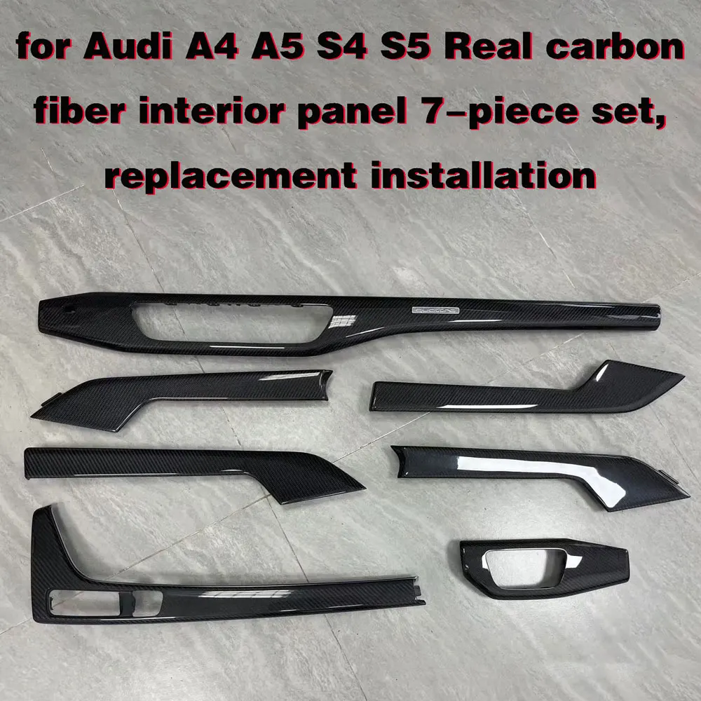 Carbon fiber trim for Audi A4 A5 S4 S5 B9 2017-2024 Real carbon fiber interior panel 7-piece set