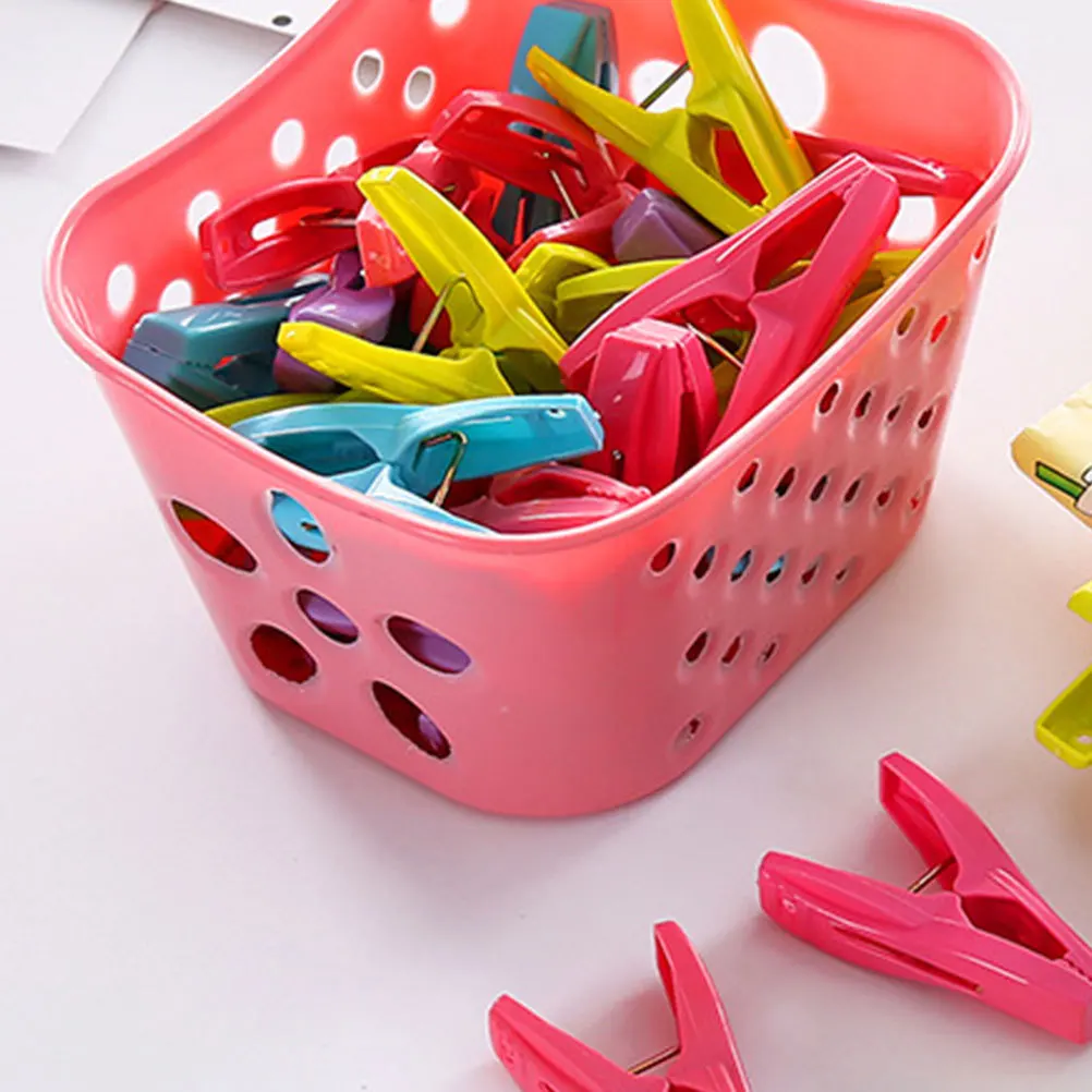 

60Pcs Windproof Plastic Clothespin Clips Strong Clamp for Laundry Sock Bra Clothes Dryer Balcony Apartment