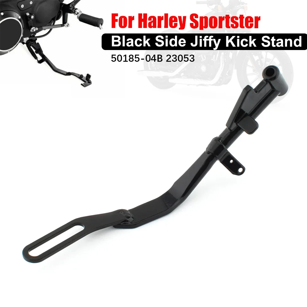 Black Side Jiffy Kick Stand For Harley Sportster XL883 1200 04-20 50185-04B 23053 Sidestand Foot Side Stand Support Holder
