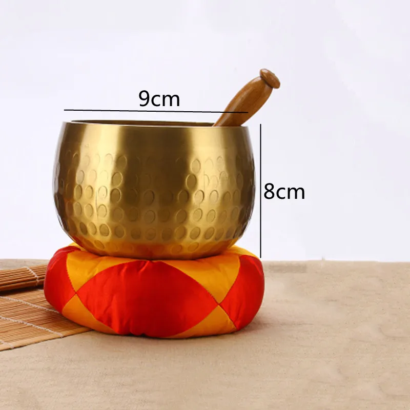 Brass Buddha Sound Bowl Tibetan Bowls Buddhist Supplies Yoga Meditate Practice Treat Decorative Singing Ornament