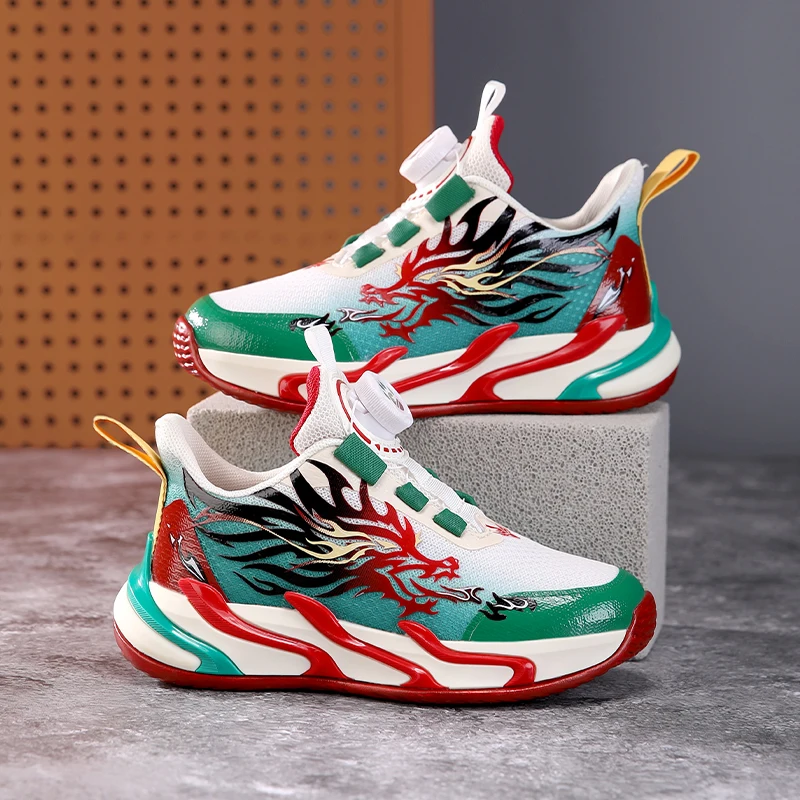 

A pair of children's four-season leather low-top basketball shoes, wear-resistant basketball shoes, sizes 29-39，YY-Y622