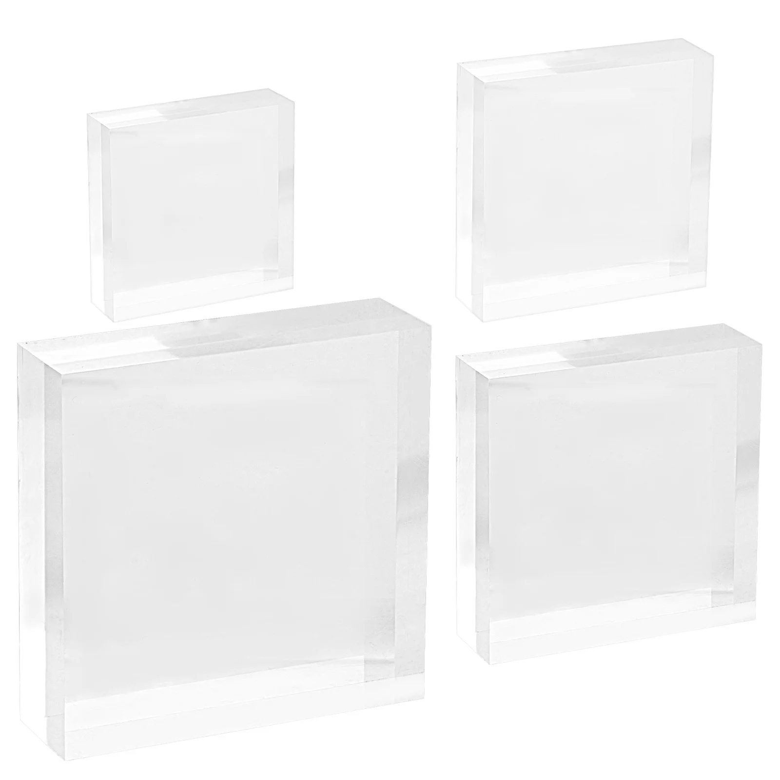 

4Pcs Jewelry Display Blocks Transparent Acrylic Storage Holder Compact Size for Rings Earrings Necklaces Bracelets Jewelry