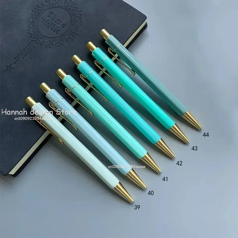 Macaron Color Ballpoint Pen Half Metal Luxury Ball Pen Novelty Pens Rose Gold Stationery School Office Supplies Fashion