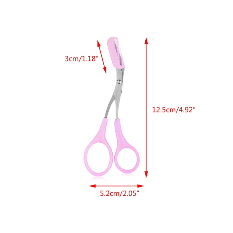 Kéo Cắt Lông Mày Bằng Thép Không Gỉ Với Lược Cong Tông Đơ Cắt Chải Lông Dụng Cụ Làm Đẹp Dropshipping