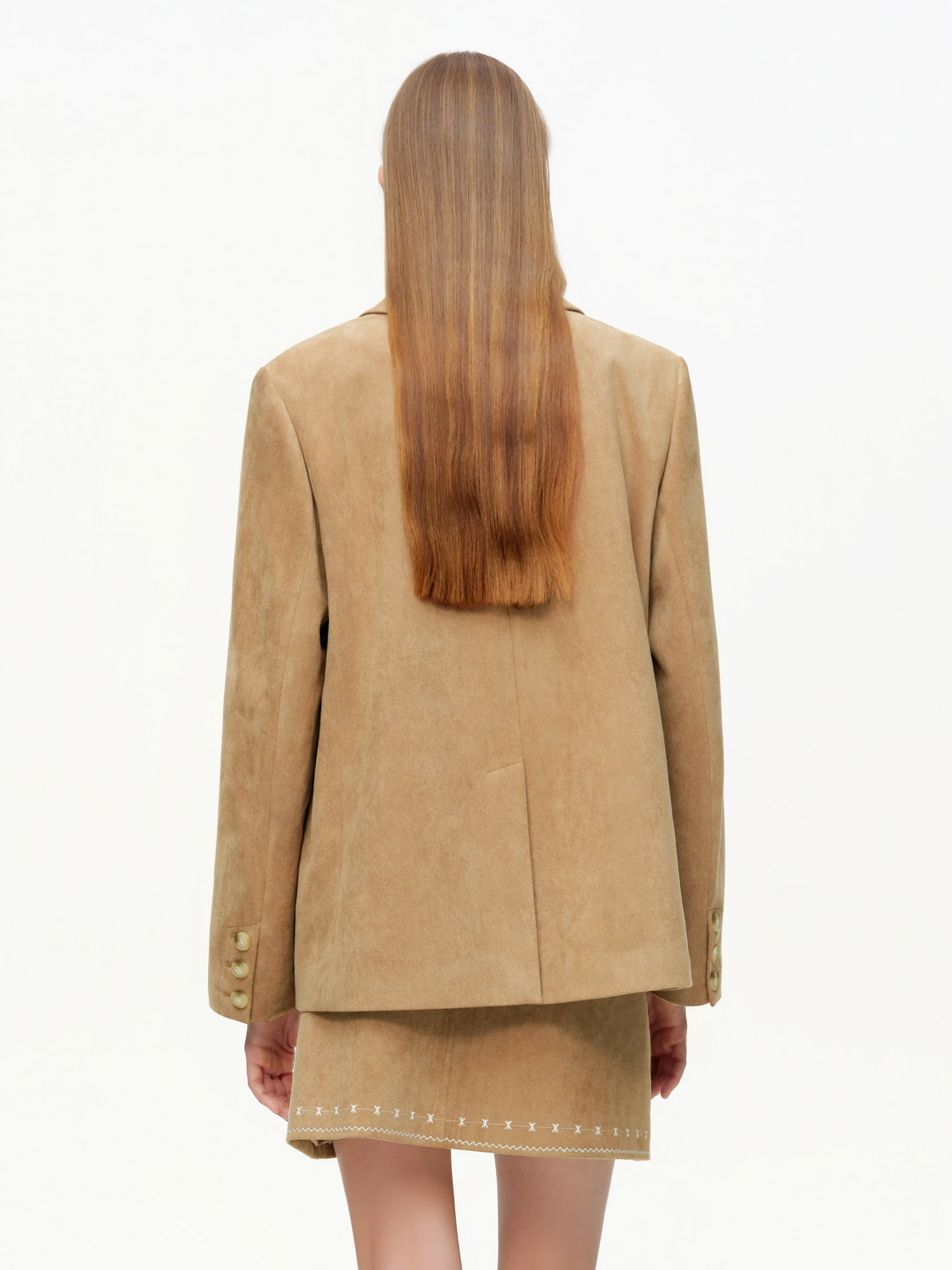 Elegant Camel Tan Two-Piece Blazer Suit . Sef2a7cd140024e45abc6f0b6f71ad1b5b